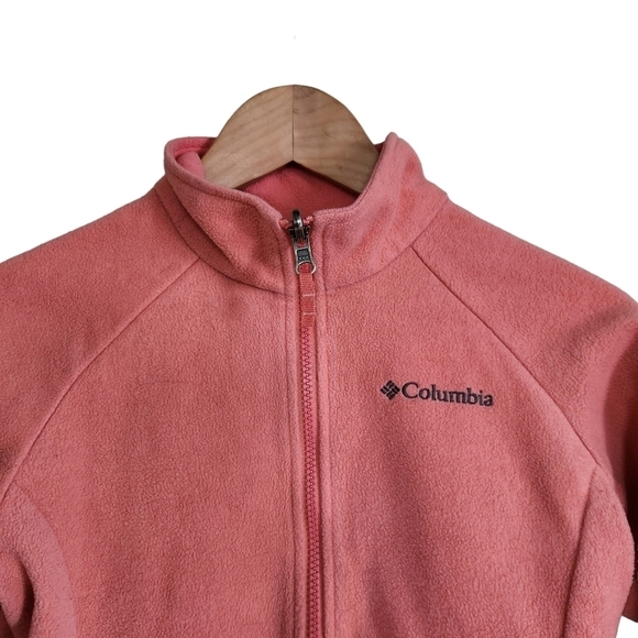 Columbia interchange  pink fleece long sleeves zip-up girls coat sweater - Picture 2 of 13